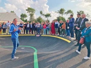 Christian Richez a donné des clés pour l’utilisation du pump-track en toute sécurité.