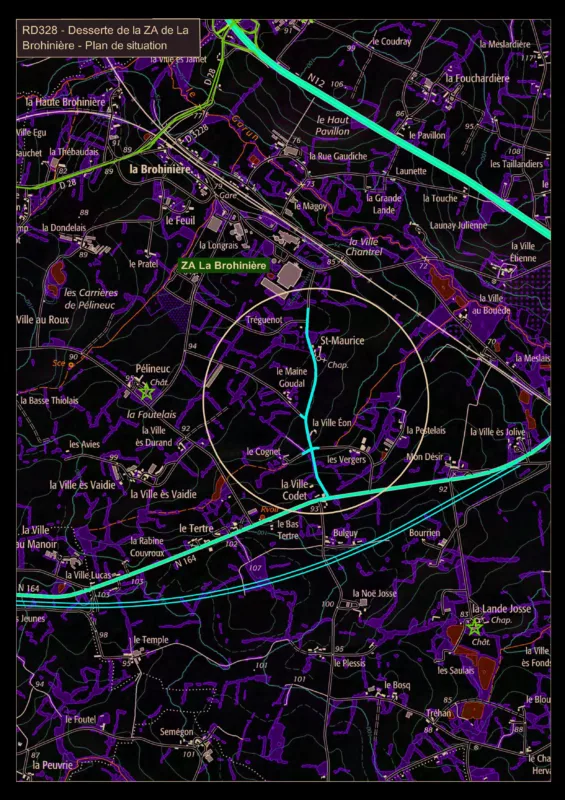 Plan des travaux à Montauban de Bretagne.